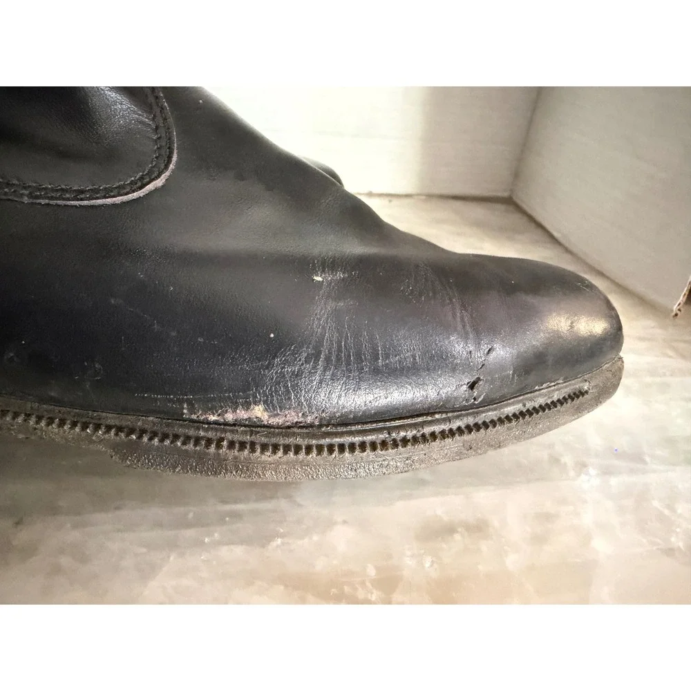 NVA East Germany Combat Boots Men Size 11 US Black Leather Military Tall
